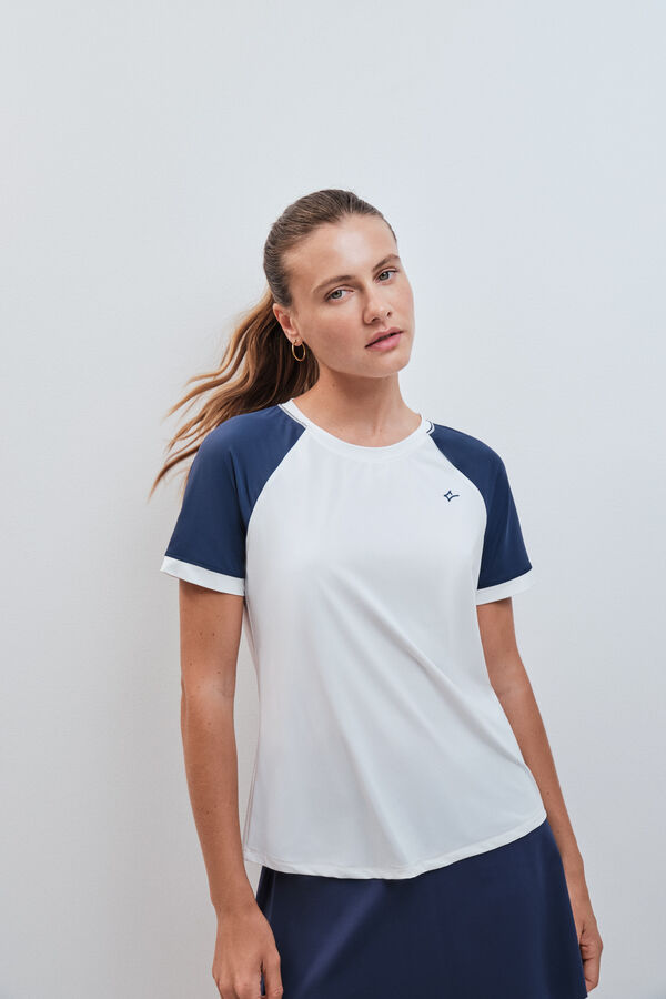 Dash and Stars T-shirt respirant &agrave; manches courtes blanc beige