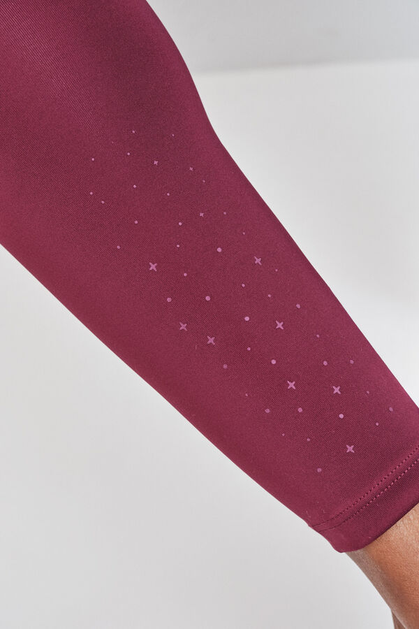 Dash and Stars Burgundy leggings 4D STRETCH red