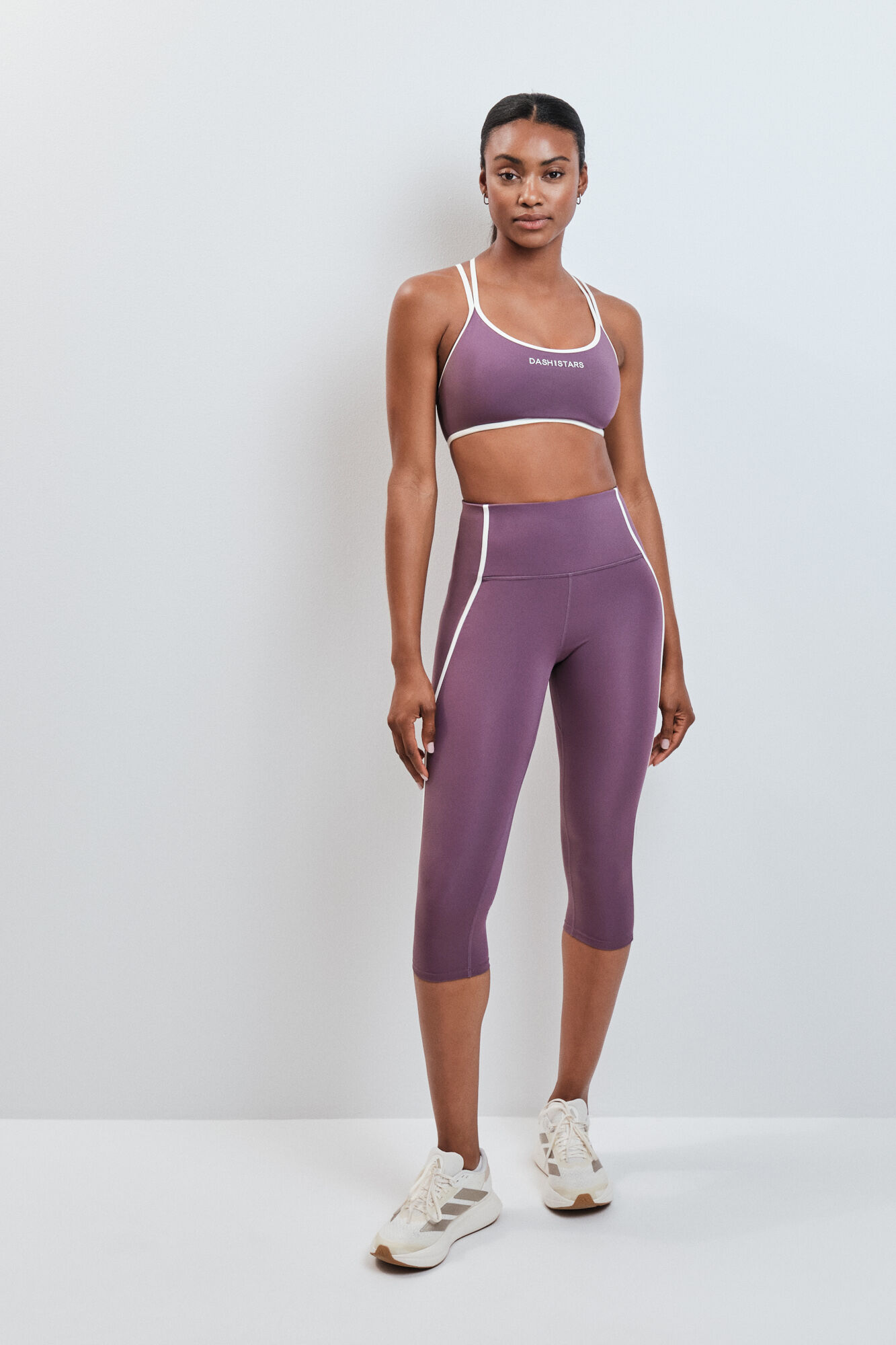 Dash and Stars Burgundy 4D STRETCH cropped leggings