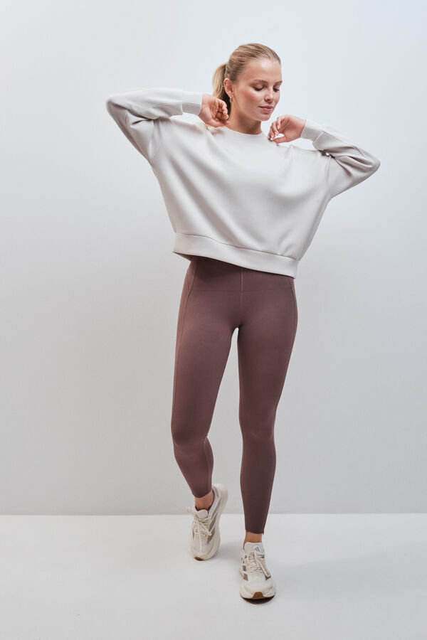 Dash and Stars Legginsy COMPRESSIVE długie brązowe nude