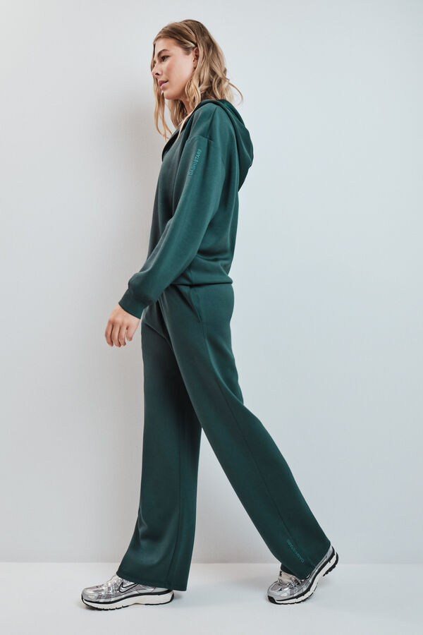 Dash and Stars Green long wide trousers green
