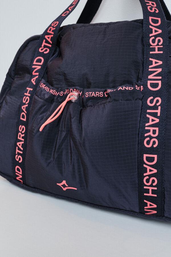 Dash and Stars Bolsa deporte nylon acolchado gris