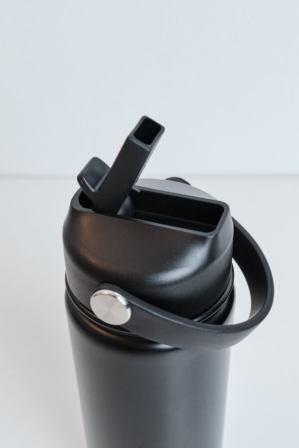 Dash and Stars Schwarze Edelstahlflasche Schwarz