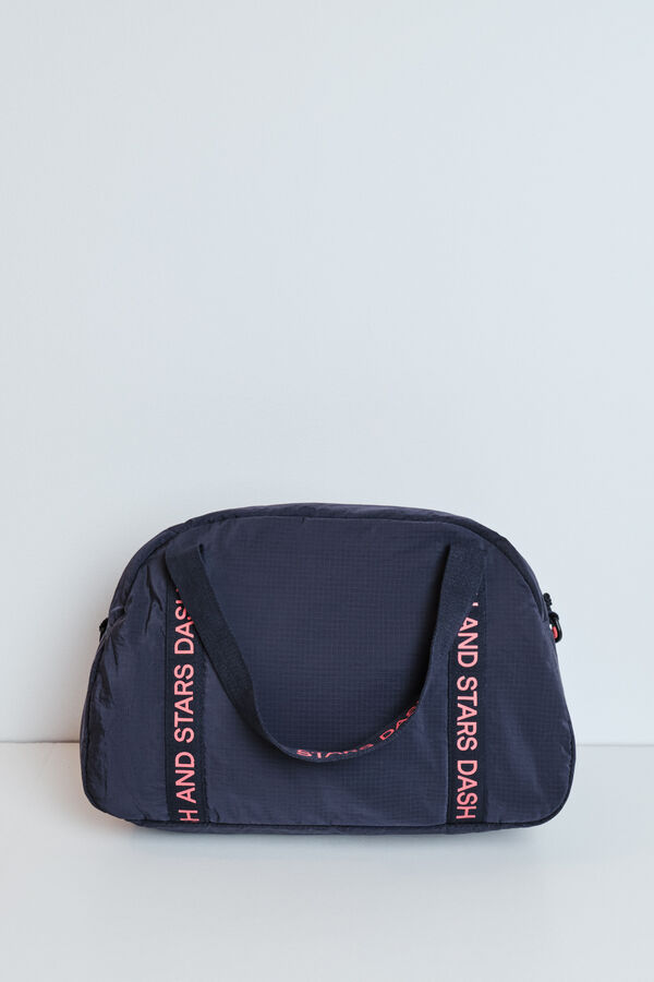 Dash and Stars Nylon puffer sports bag grey