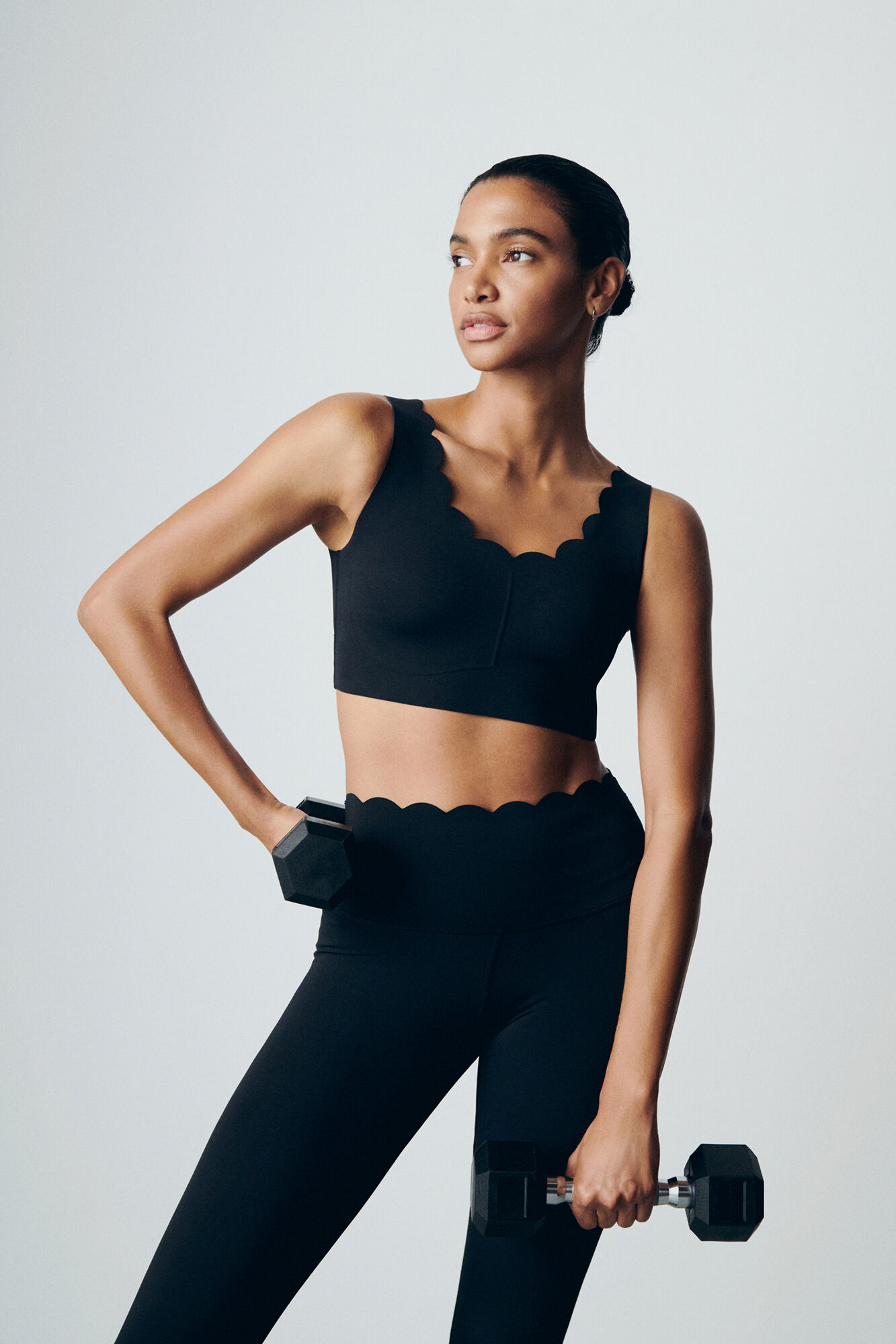 Dash and Stars Black COMPRESSIVE sports bra