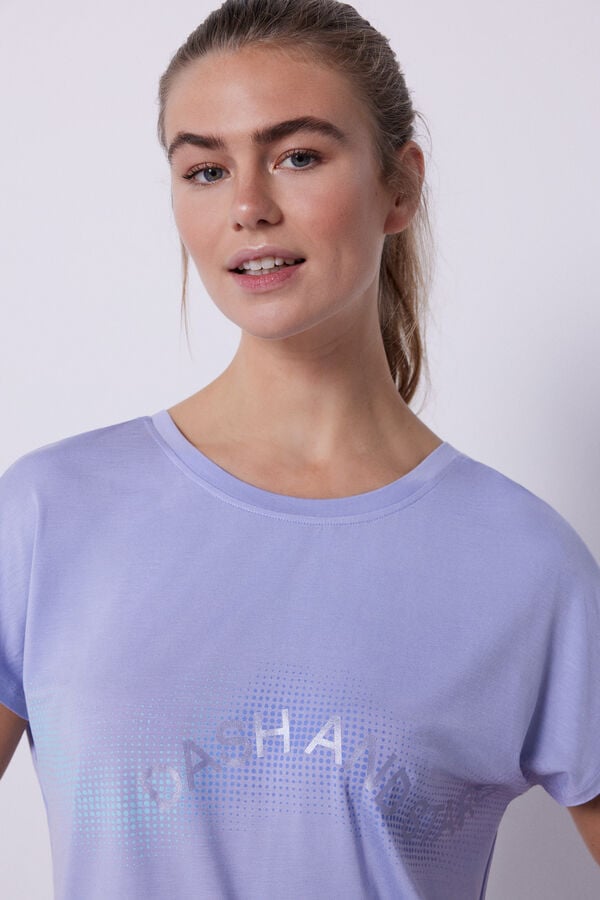 Dash and Stars T-shirt manches courtes Tencel lilas rose