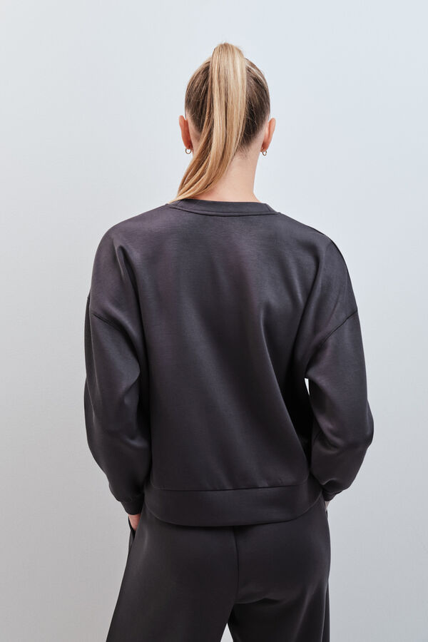 Dash and Stars Grey modal college sweatshirt grey