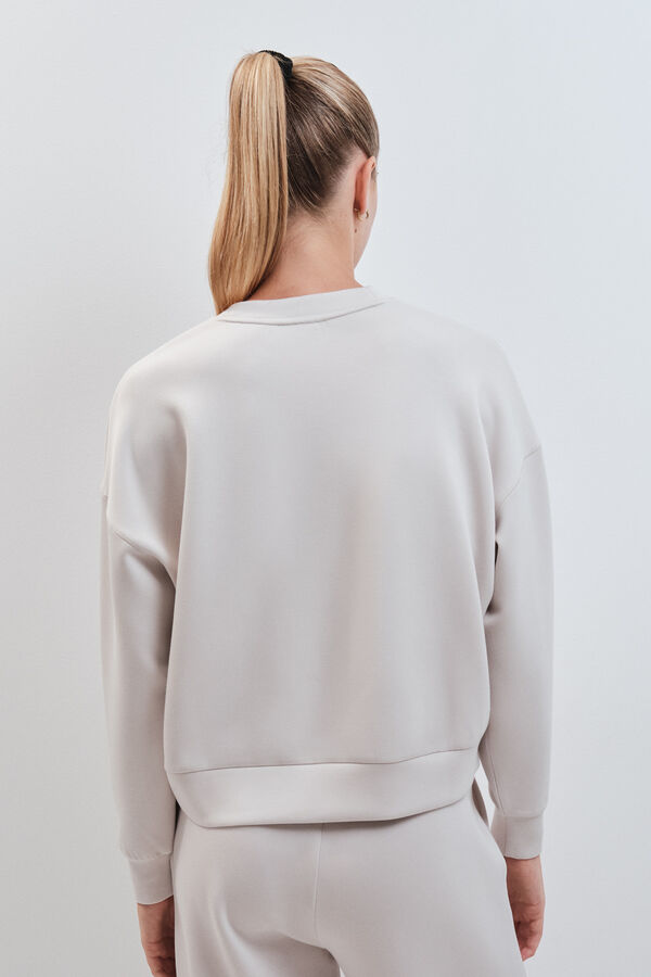 Dash and Stars Dark grey modal college sweatshirt grey