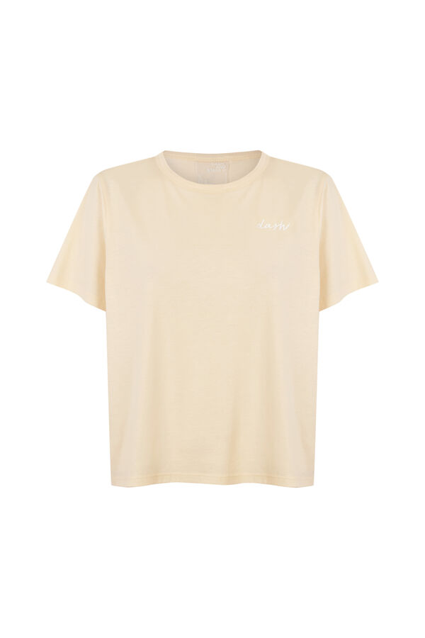 Dash and Stars T-shirt manches courtes extra doux jaune imprim&eacute;