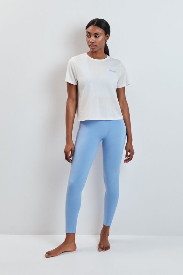 Dash and Stars T-shirt &agrave; manches courtes extra douce blanc beige