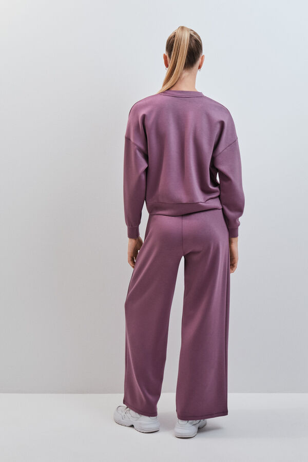 Dash and Stars Burgundy modal wide leg trousers pink