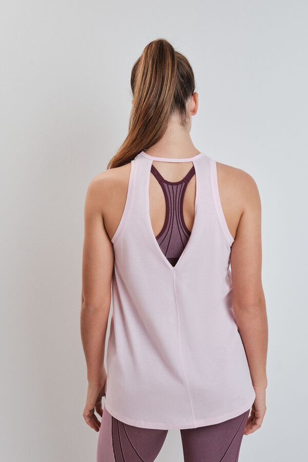 Dash and Stars Pink cotton vest top pink