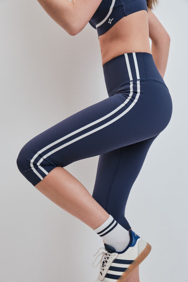 Dash and Stars Blue cropped leggings COMPRESSIVE blue