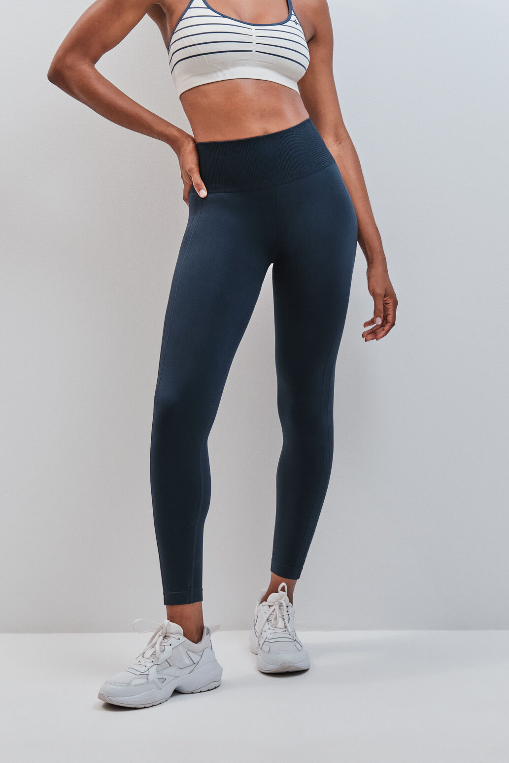 Dash and Stars Blue long seamless leggings SEAMLESS COMFORT