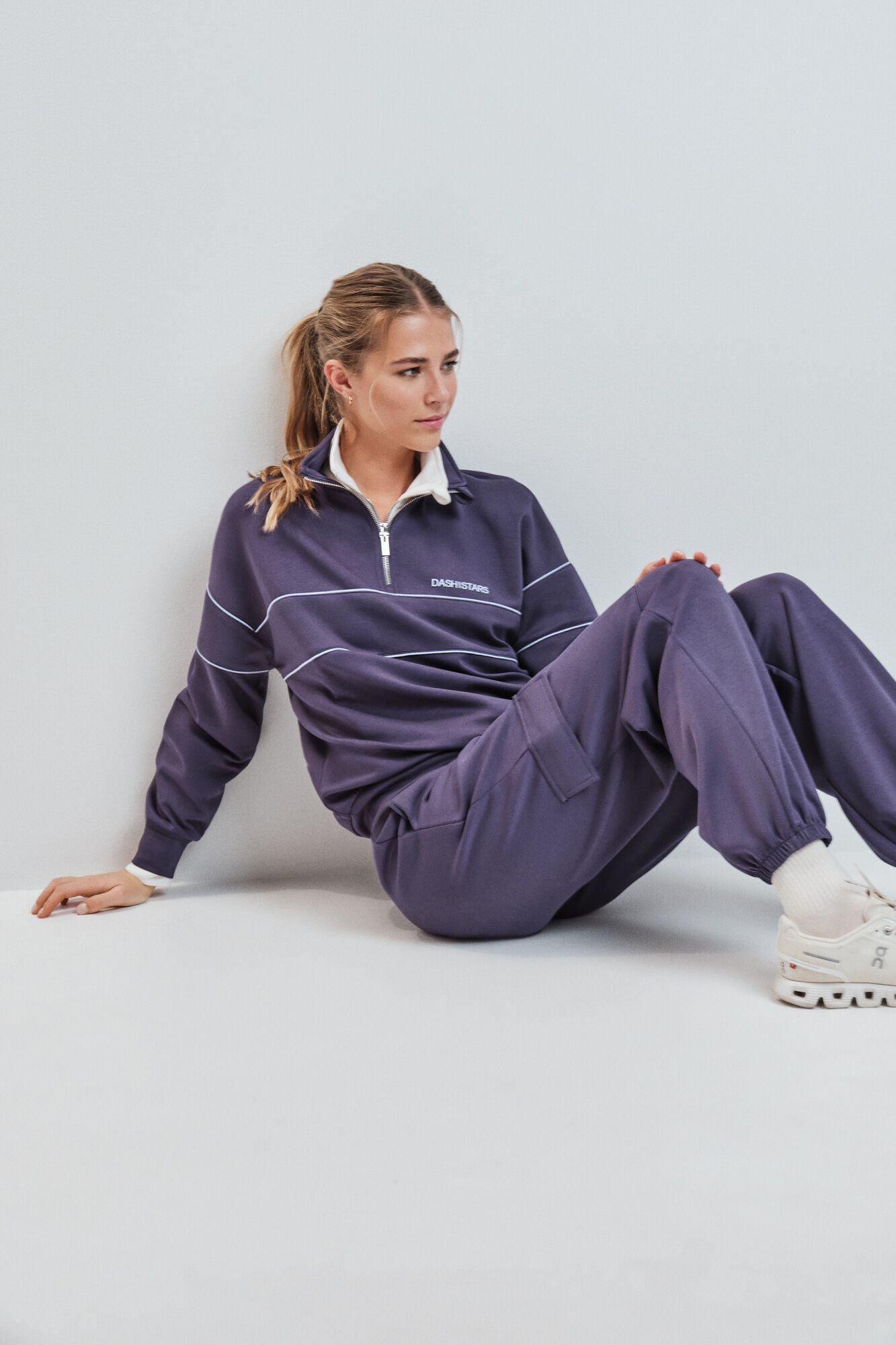 Dash and Stars Grey high neck zip fastening jacket