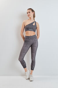 Dash and Stars Bitonal print 4D STRETCH crop leggings