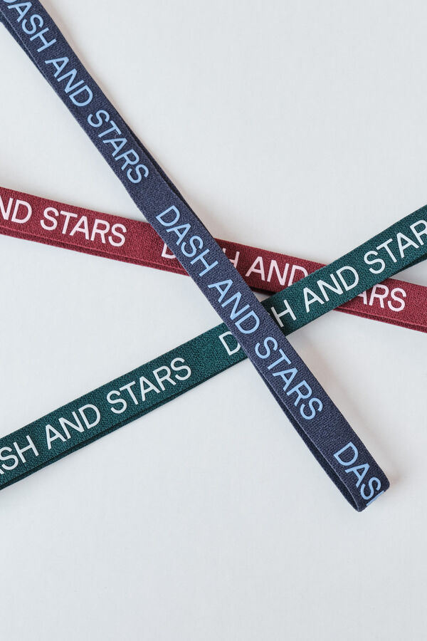 Dash and Stars 3-pack elastic logo headbands green