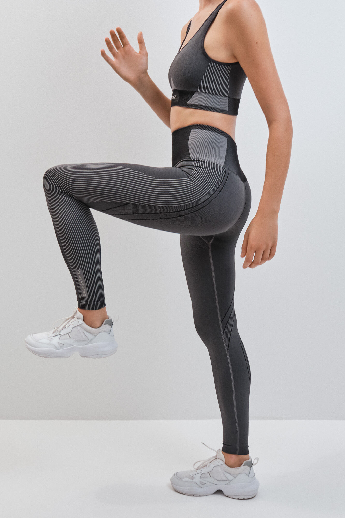 Dash and Stars Grey long seamless leggings SEAMLESS COMFORT