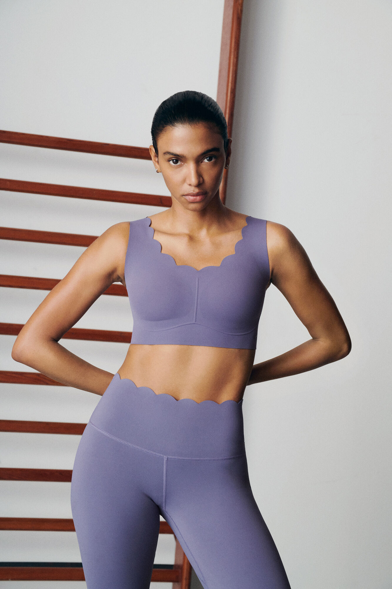 Dash and Stars Purple COMPRESSIVE sports bra
