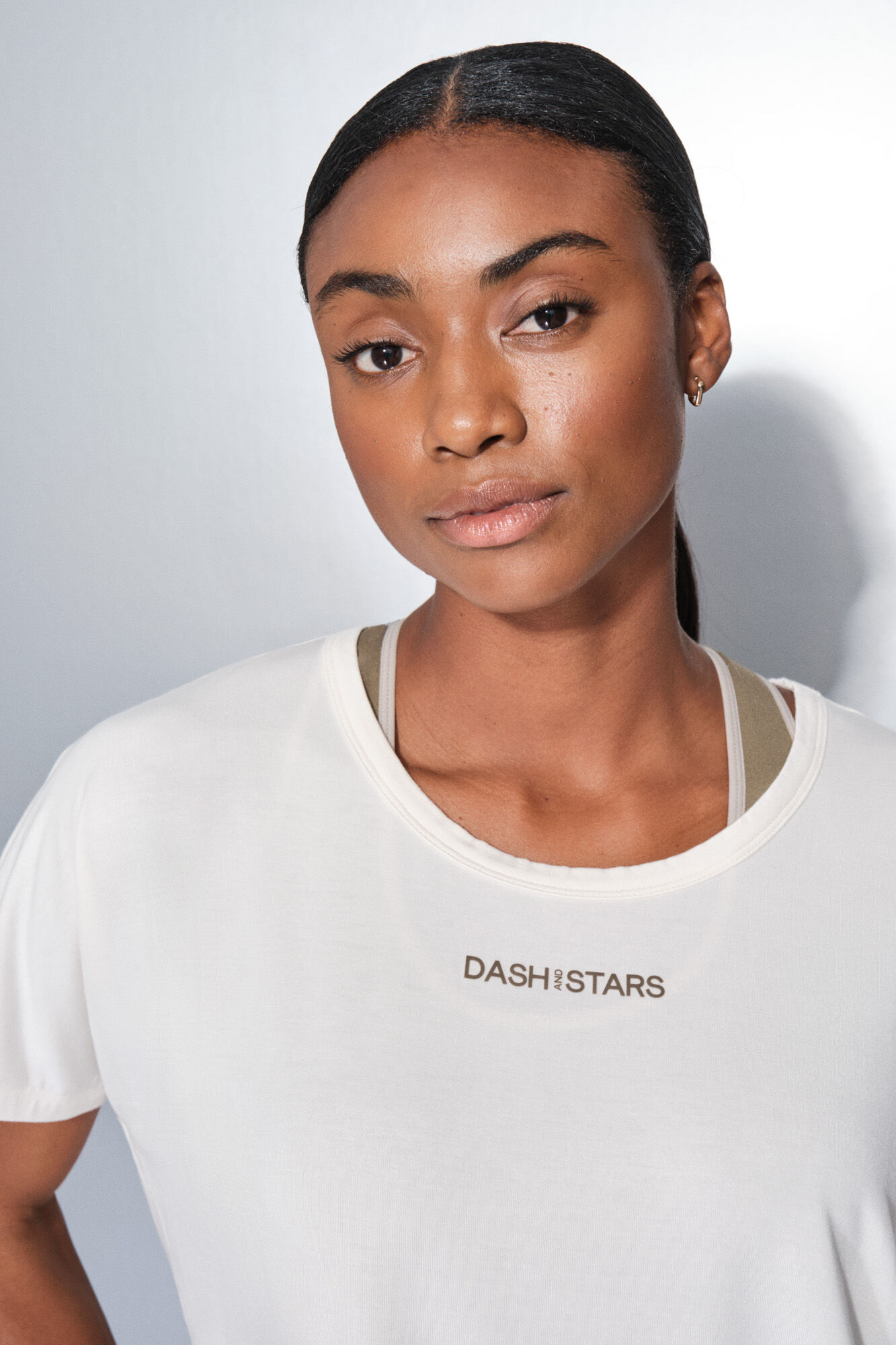 Dash and Stars Camiseta manga corta boxy blanco