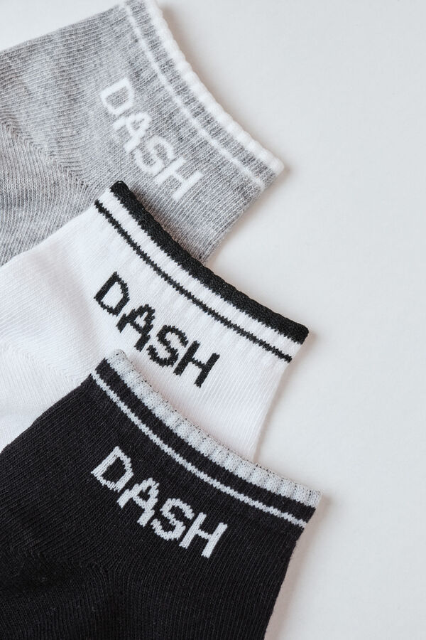 Dash and Stars Lot de 3 chaussettes courtes en coton blanc