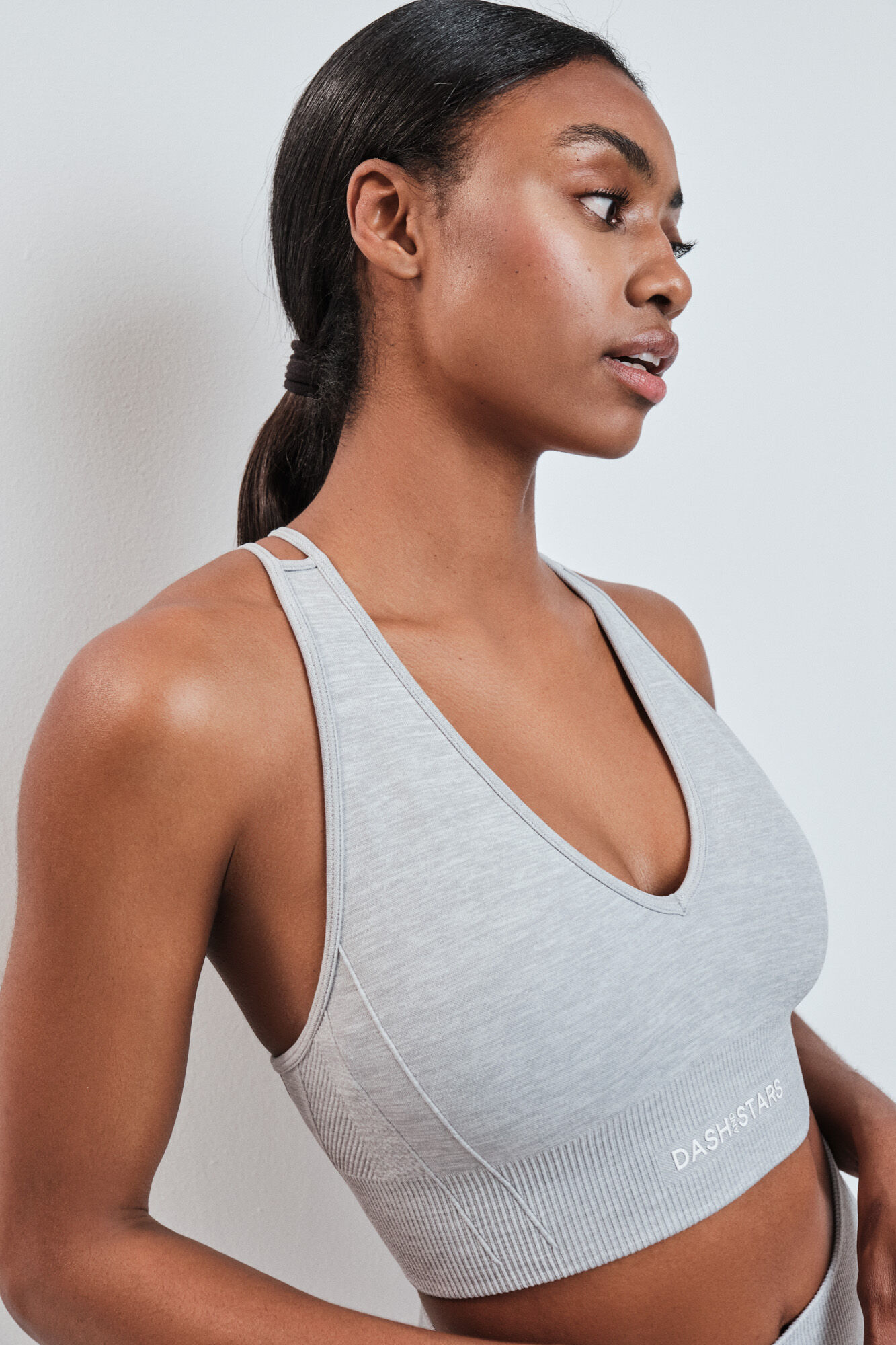 Dash and Stars Grey sports bra SEAMLESS COMFORT