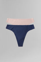 Dash and Stars Blue laser cut thong panty blue