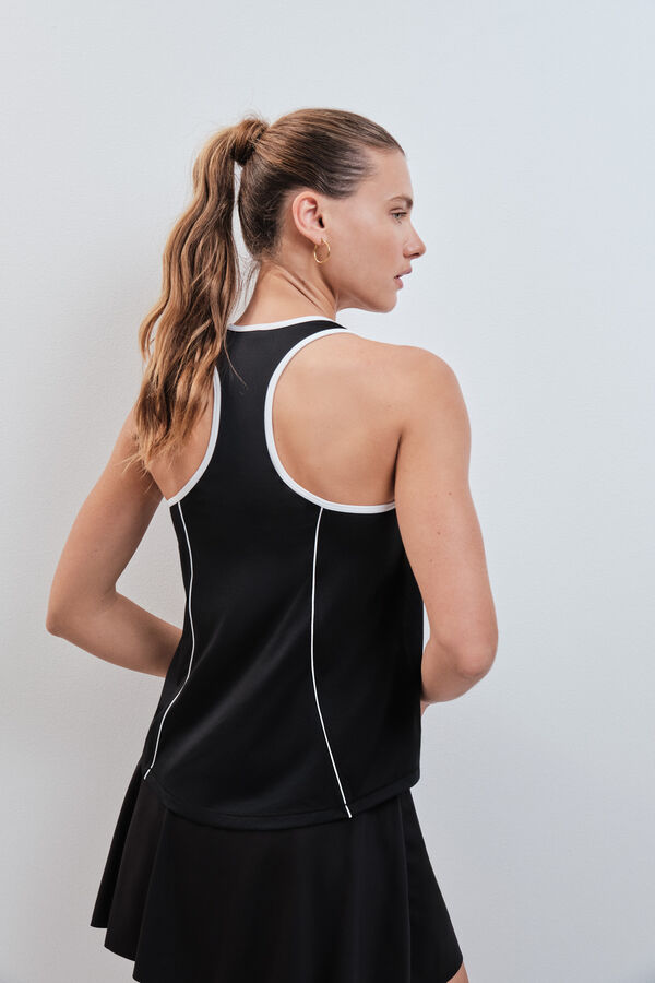 Dash and Stars Black fitted sleeveless T-shirt black