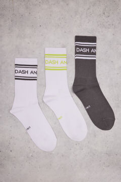 Dash and Stars 3-pack cotton socks with logo printed