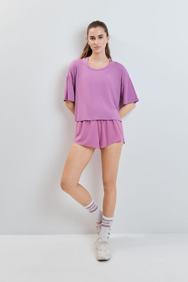 Dash and Stars Camiseta manga corta extra suave rosa rosa