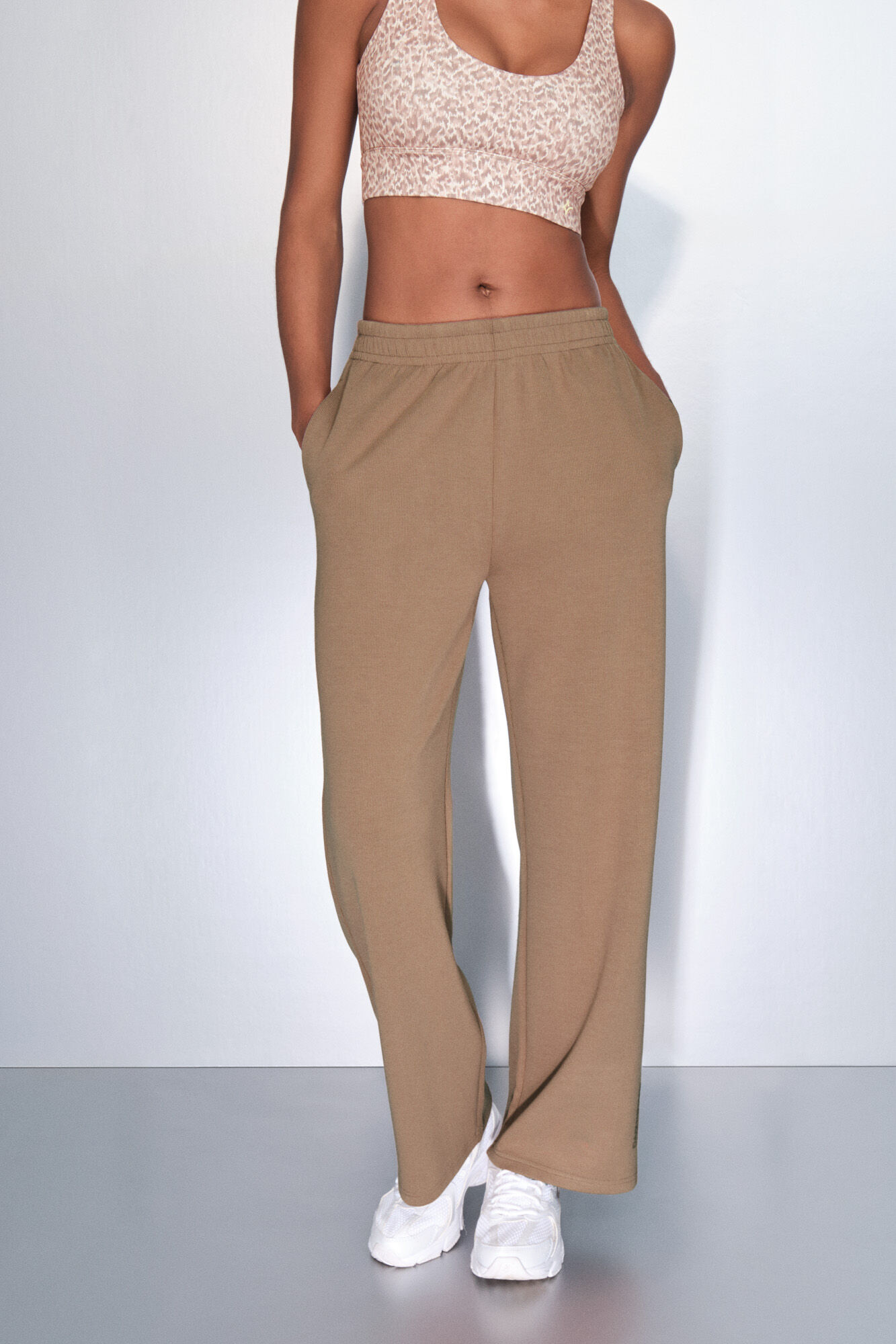 Dash and Stars Brown ribbed wide straight trouser