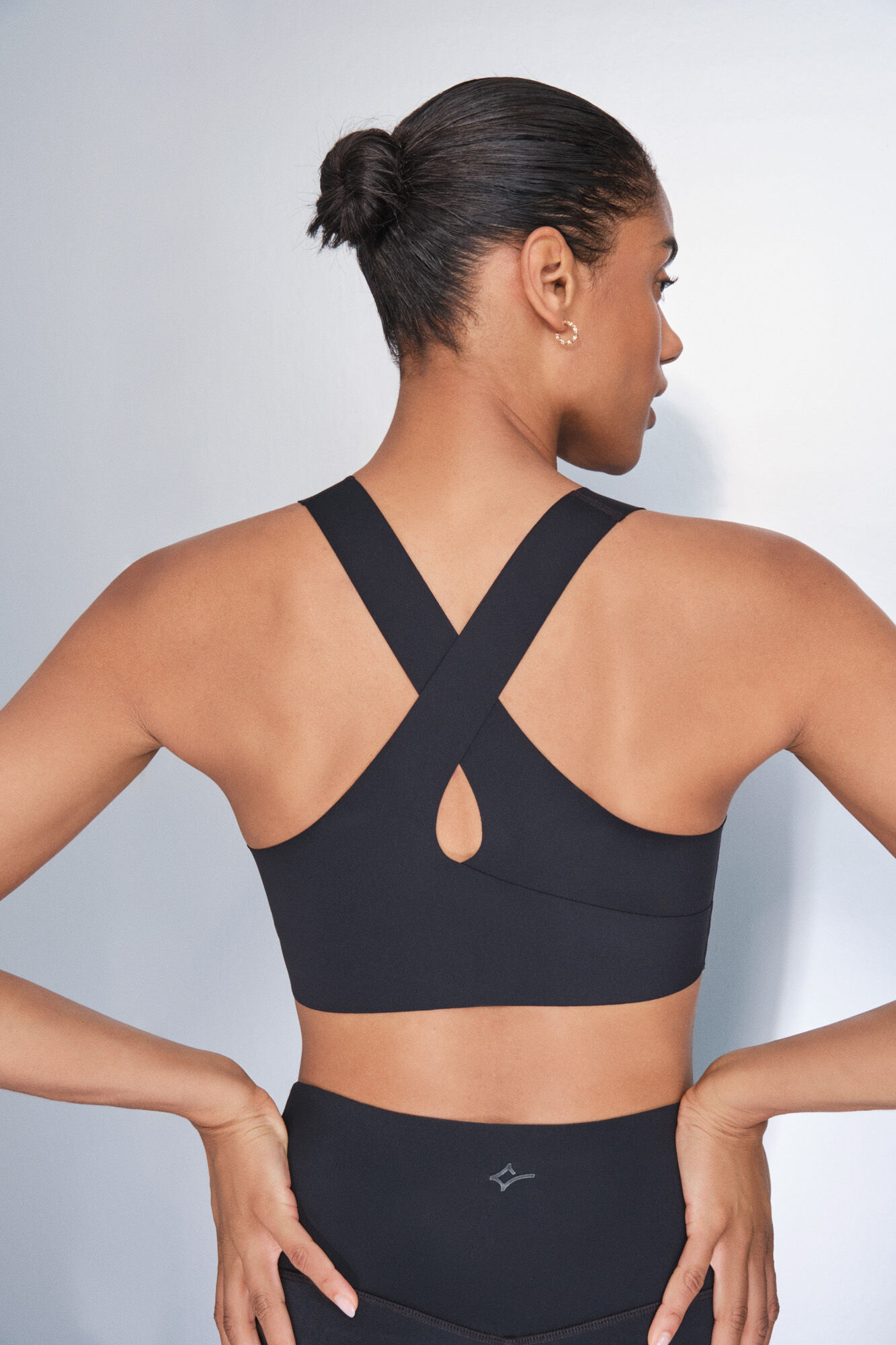 Dash and Stars Black COMPRESSIVE sports bra