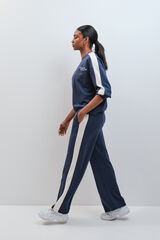 Dash and Stars Blue soft touch wide leg trousers blue