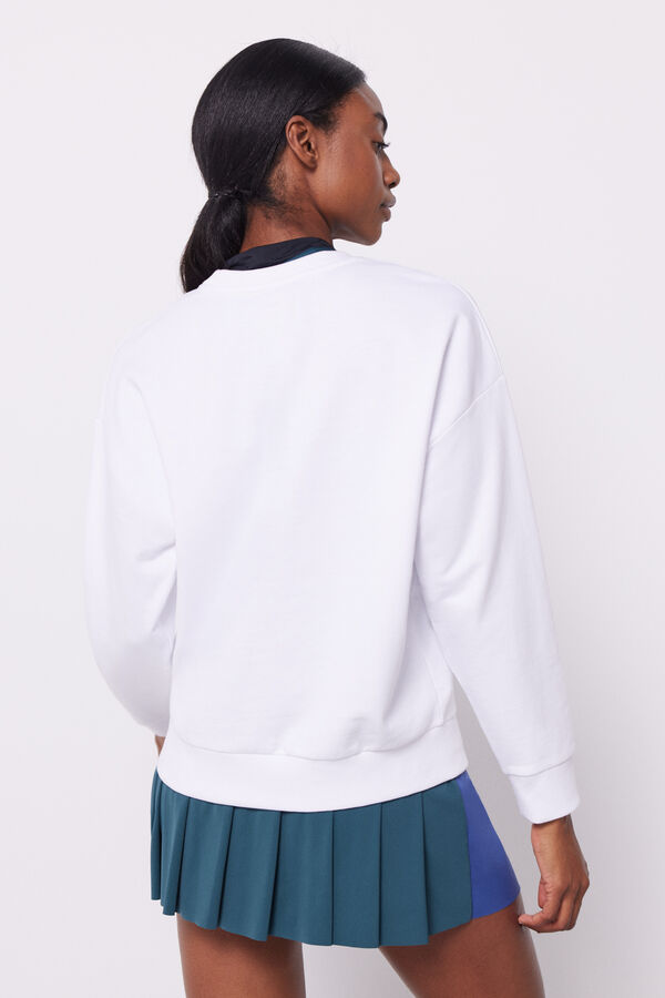 Dash and Stars Sweatshirt Baumwolle mit Print Weiß