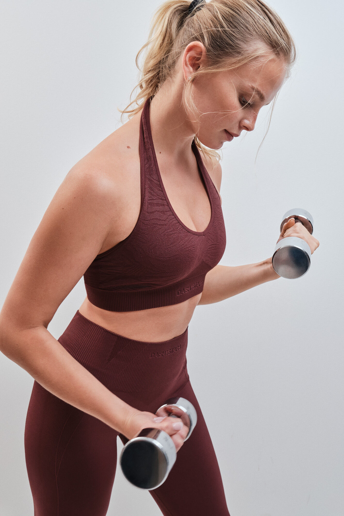 Dash and Stars Burgundy SEAMLESS COMFORT sports bra