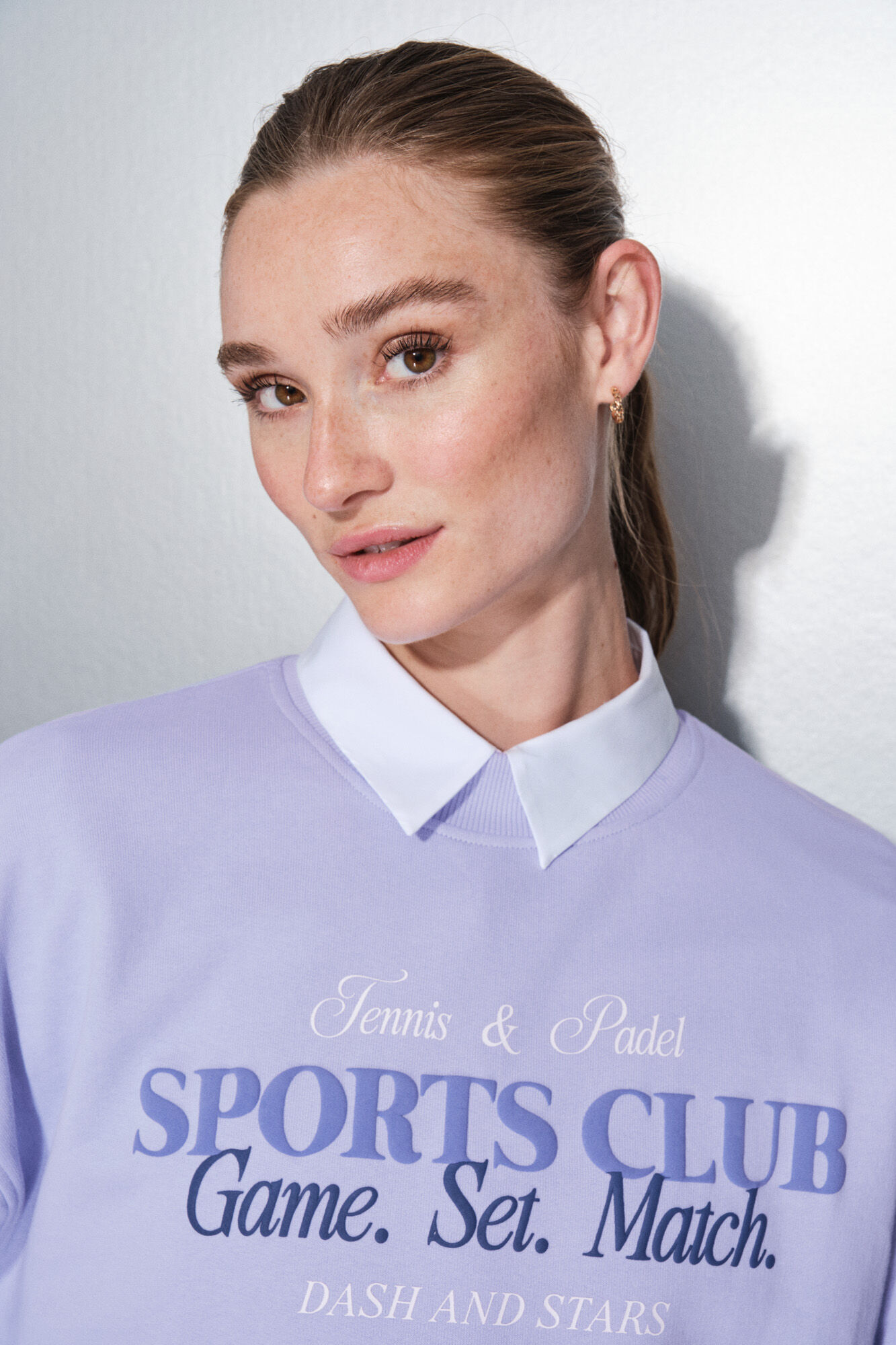 Dash and Stars 100% cotton lilac plush sweatshirt