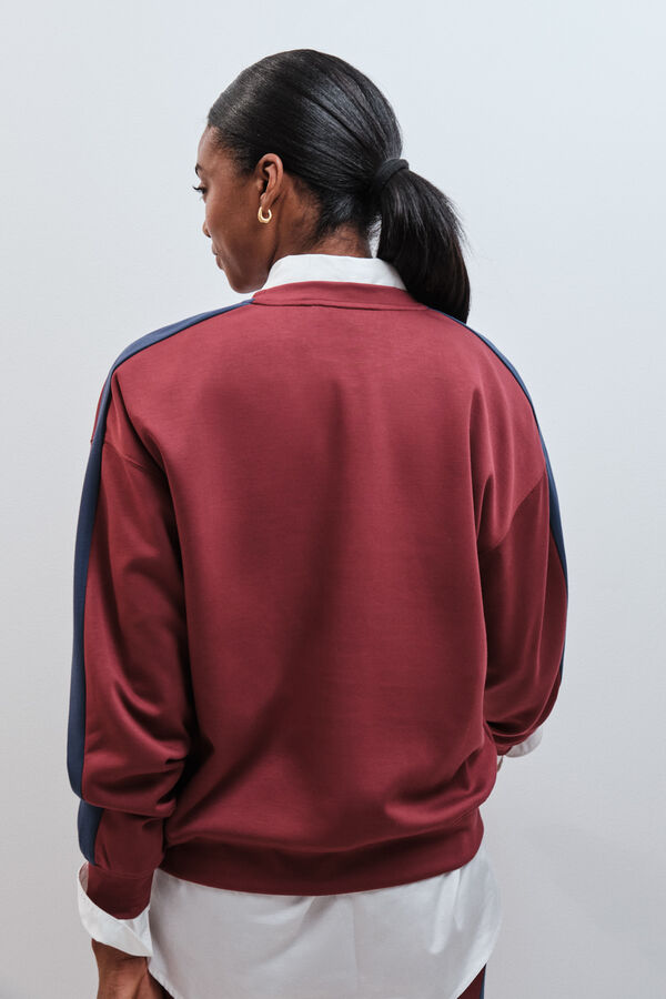 Dash and Stars Sudadera manga larga tacto suave granate rojo