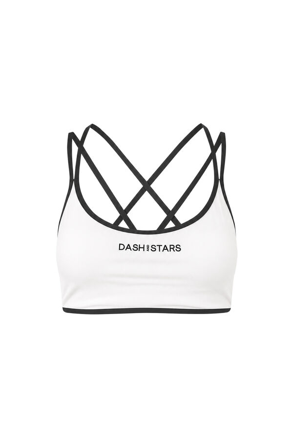 Dash and Stars Soutien-gorge de sport 4D Stretch blanc beige