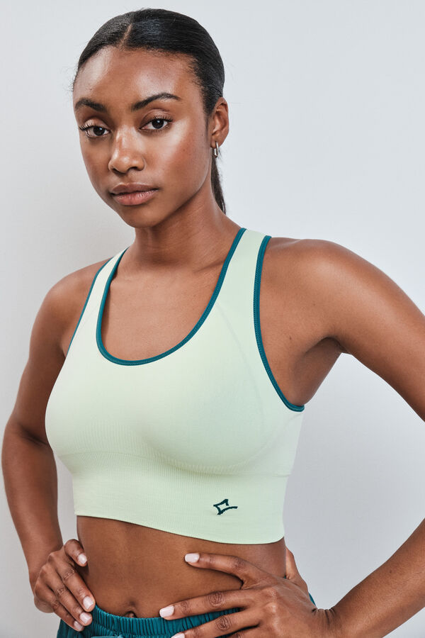 Dash and Stars Green 4D Stretch reversible sports bra green