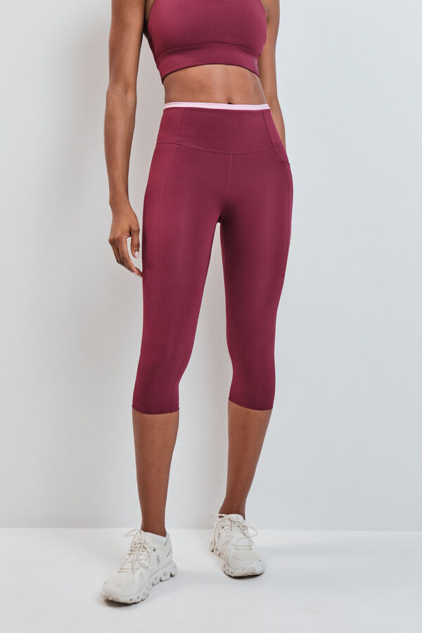 Dash and Stars Bordo 4D STRETCH capri tajice red