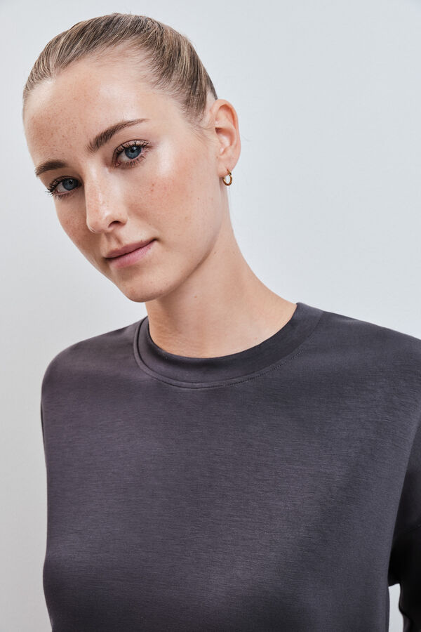 Dash and Stars Grey modal college sweatshirt grey