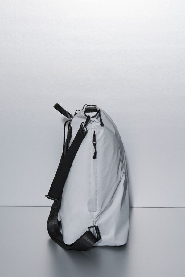 Dash and Stars Multiway metallic effect nylon backpack grey