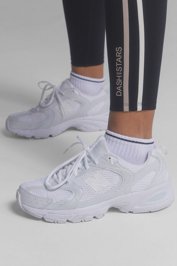 Dash and Stars 4D STRETCH leggings in b & amp print black