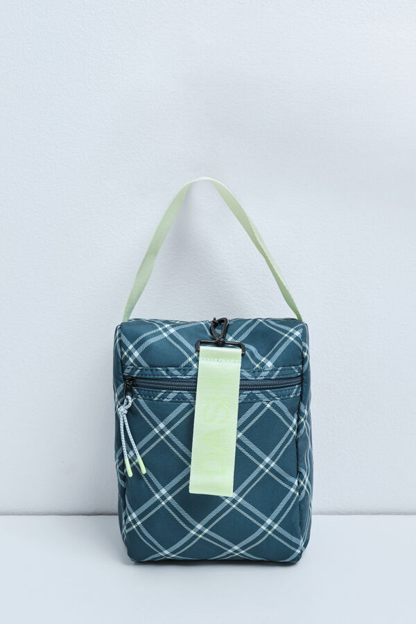 Dash and Stars Green plaid vanity case green