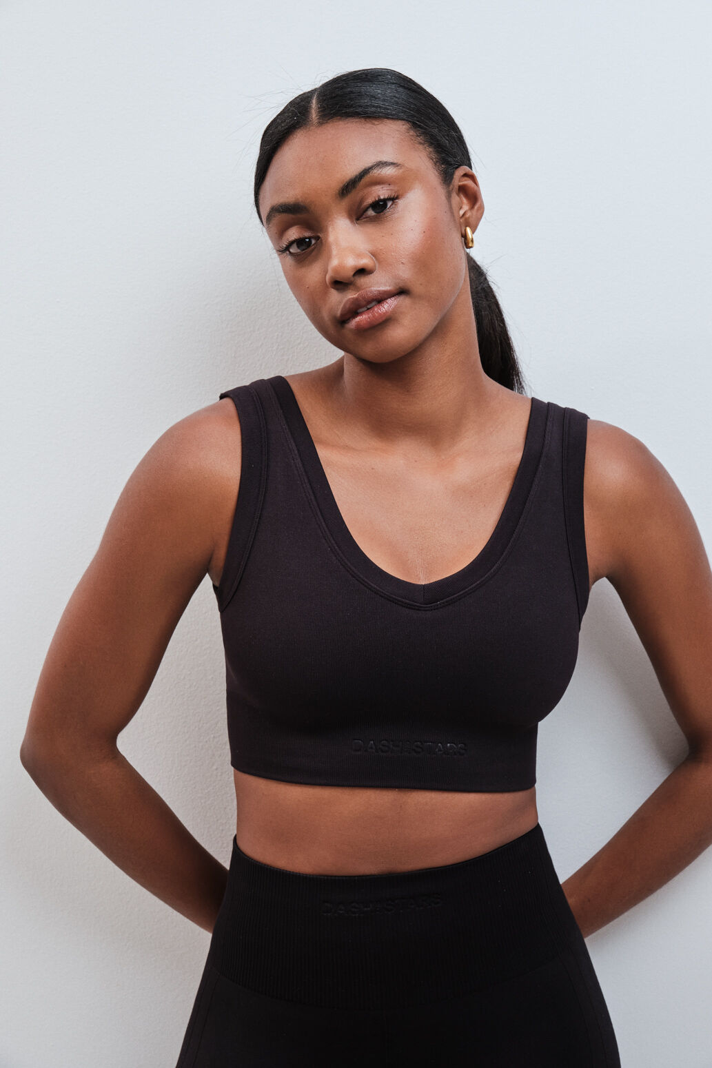 Dash and Stars Black SEAMLESS COMFORT sports bra