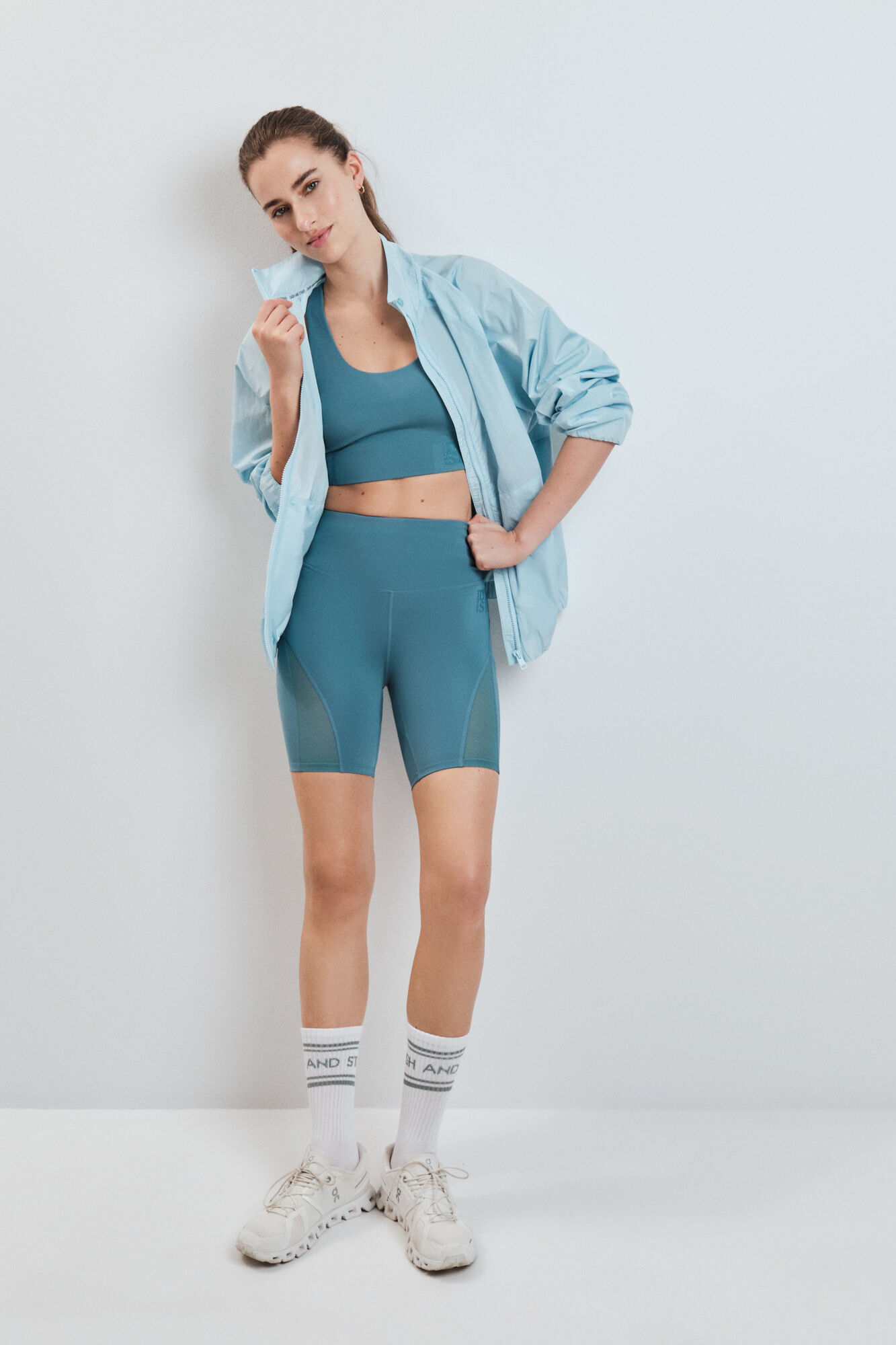Dash and Stars Green biker leggings 4D STRETCH
