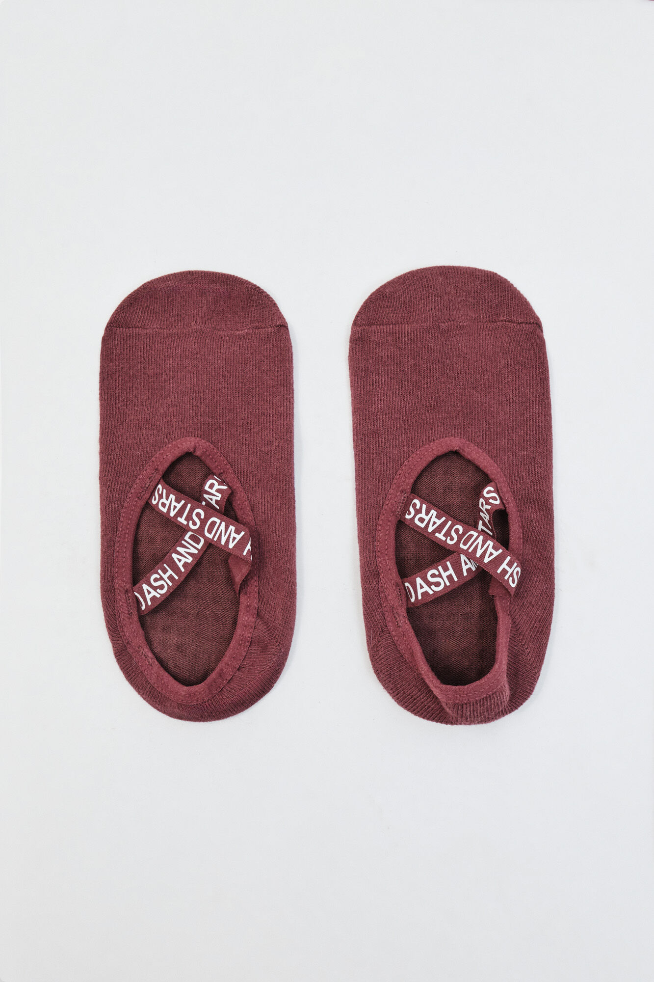 Dash and Stars Chaussettes de yoga en coton bordeaux