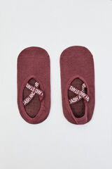 Dash and Stars Burgundy cotton yoga socks printed