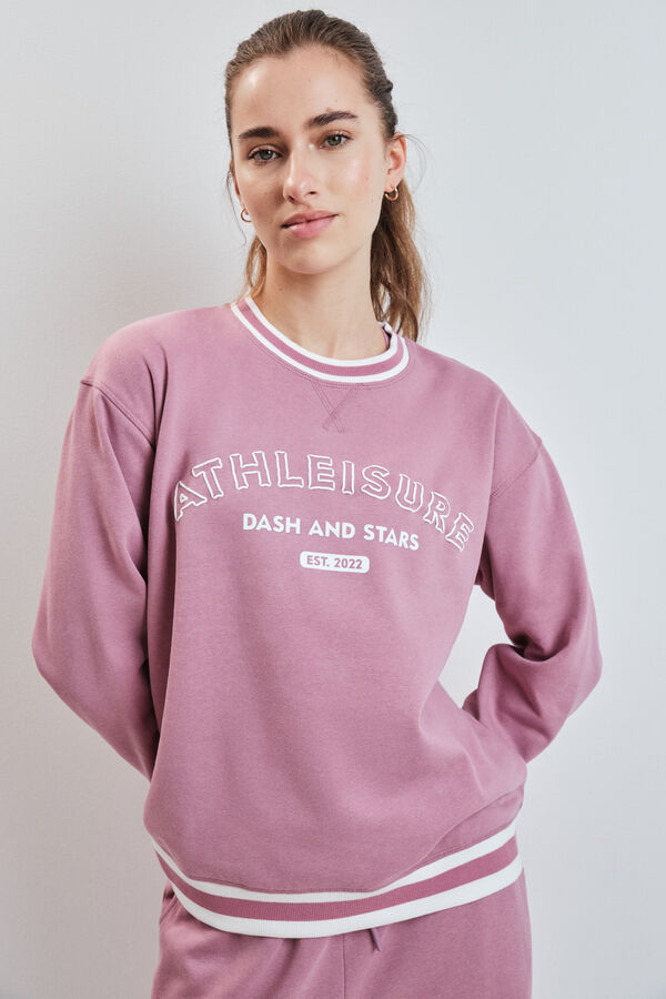 Dash and Stars Pink fleece college sweatshirt pink