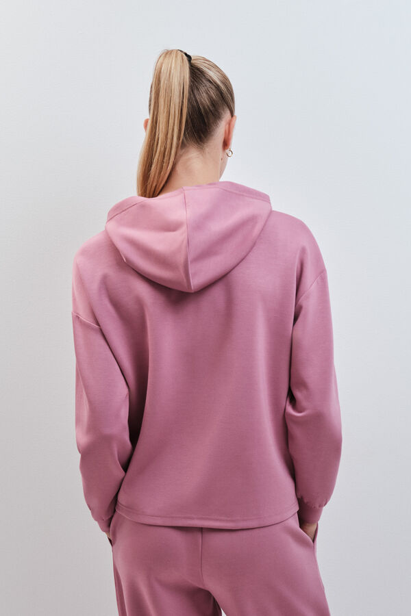 Dash and Stars Pink soft touch hooded sweatshirt pink